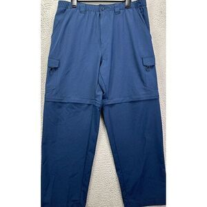 Reel Legends Pants Mens XL Blue Performance Fishing Convertible Cargo‎ Straight